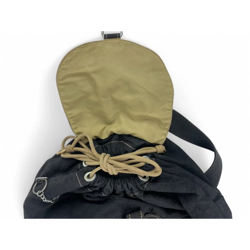 KIPLING Archival Vintage Nylon Backpack Unisex Adult Black Drawstring Bag